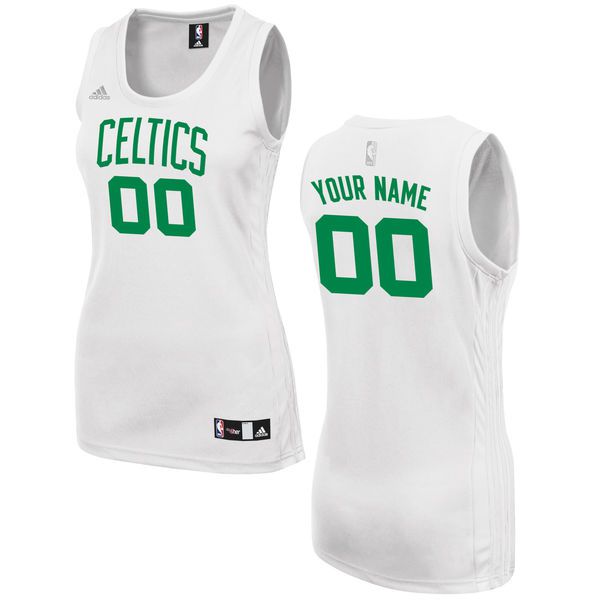 Women Boston Celtics Adidas White Custom Fashion NBA Jersey